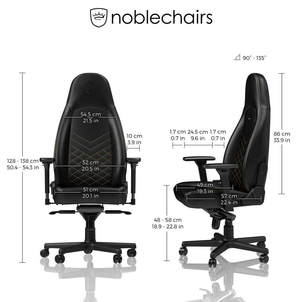 Noblechairs ICON Gaming Chair - Black/Gold