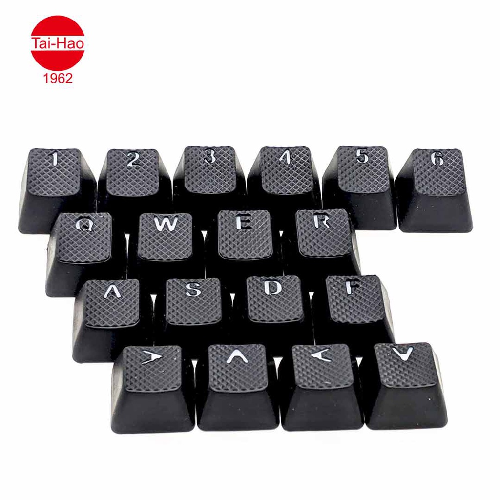 Tai-Hao 18-Keys TPR Backlit Double Shot Rubber-Keycap Set - Black