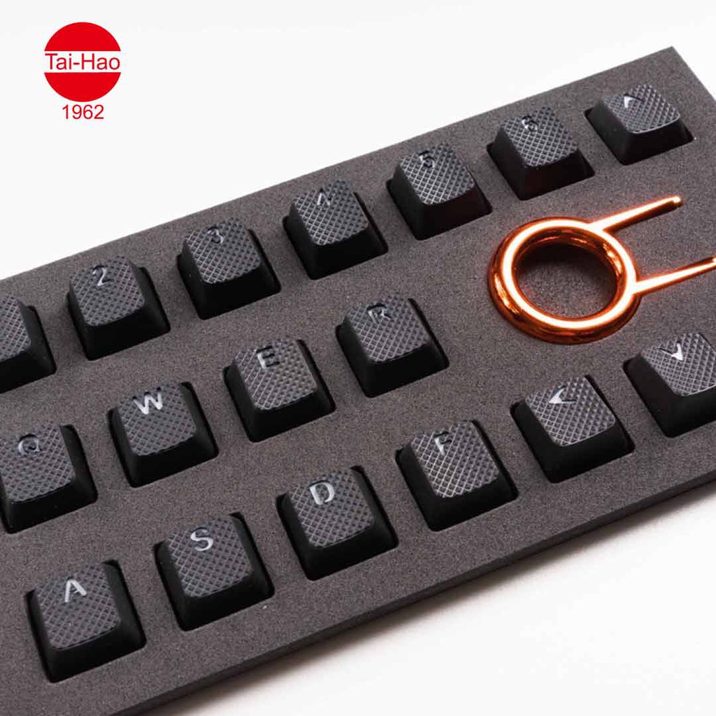 Tai-Hao 18-Keys TPR Backlit Double Shot Rubber-Keycap Set - Black
