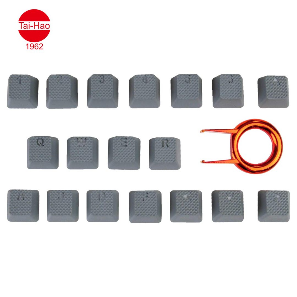 Tai-Hao 18-Keys TPR Backlit Double Shot Rubber-Keycap Set - Gray