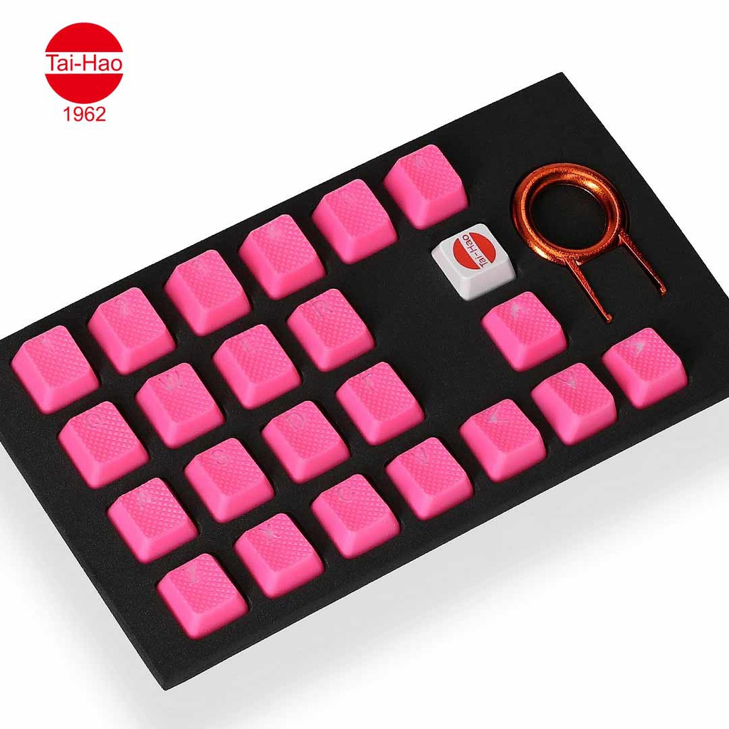 Tai-Hao 22-Keys TPR Backlit Double Shot Rubber-Keycap Set - Neon Jelly Pink