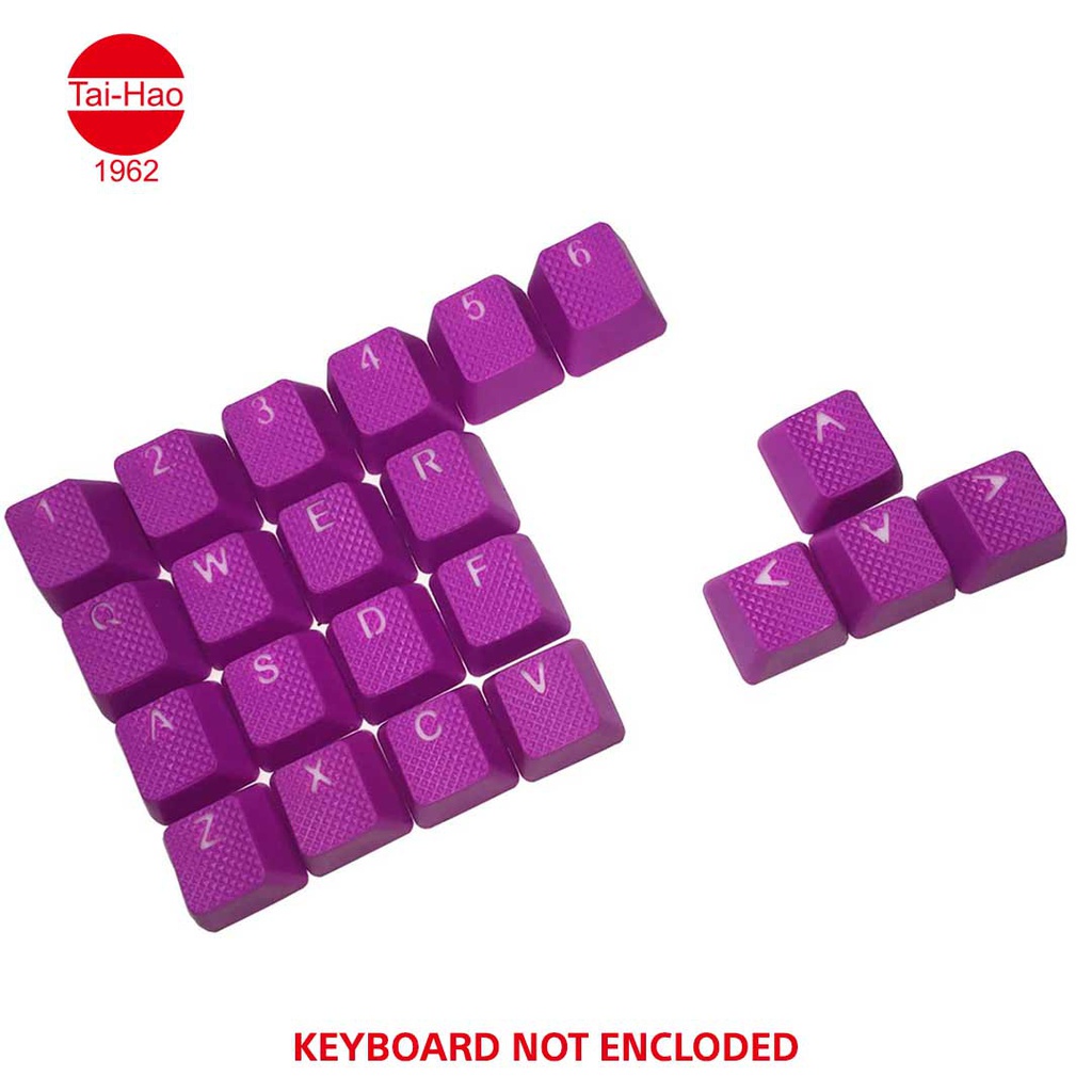 Tai-Hao 22-Keys TPR Backlit Double Shot Rubber-Keycap Set - Neon Purple Mystery