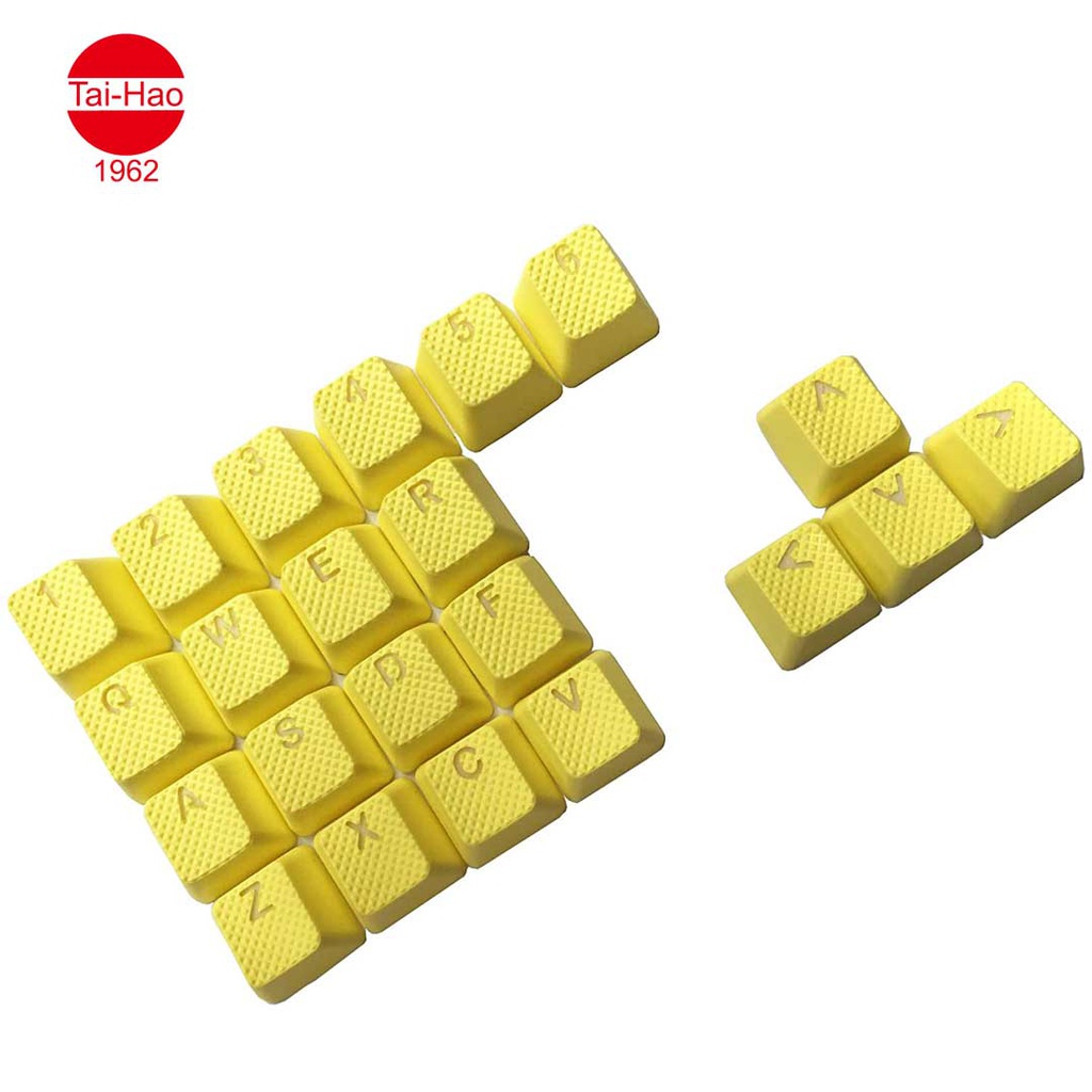 Tai-Hao 22-Keys TPR Backlit Double Shot Rubber-Keycap Set - Neon Zinc Yellow