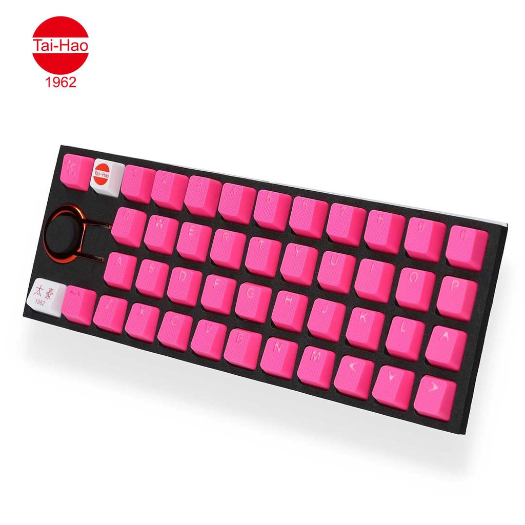 Tai-Hao 42-Keys TPR Backlit Double Shot Rubber-Keycap Set - Neon Pink