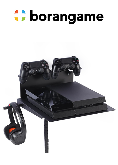 PS4 & Xbox Wall Mount 2 Controller Holders & Headphone - Black (Borangame)