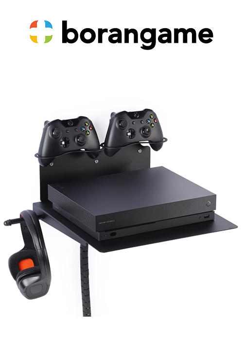 PS4 & Xbox Wall Mount 2 Controller Holders & Headphone - Black (Borangame)