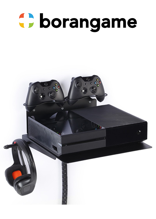 PS4 & Xbox Wall Mount 2 Controller Holders & Headphone - Black (Borangame)