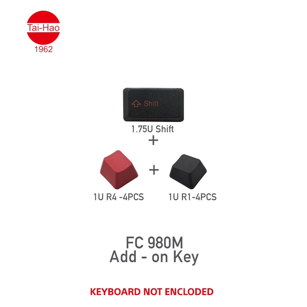 Tai-Hao 104-Keys PBT Double Shot -Keycap Set -Black & Red