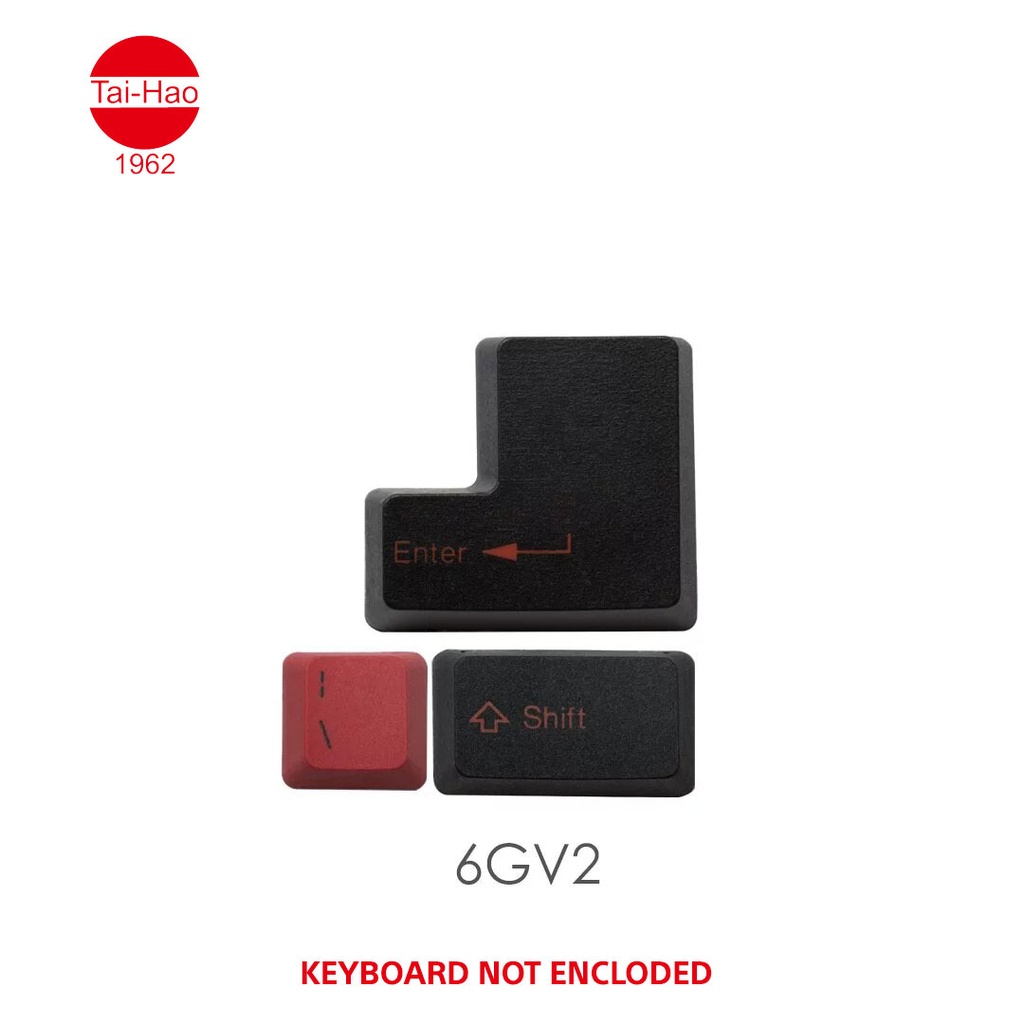 Tai-Hao 104-Keys PBT Double Shot -Keycap Set -Black & Red