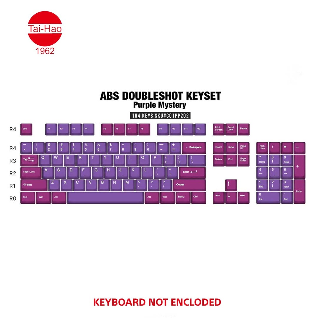 Tai-Hao 104-Keys ABS Double Shot -Keycap Set - Purple Mystery