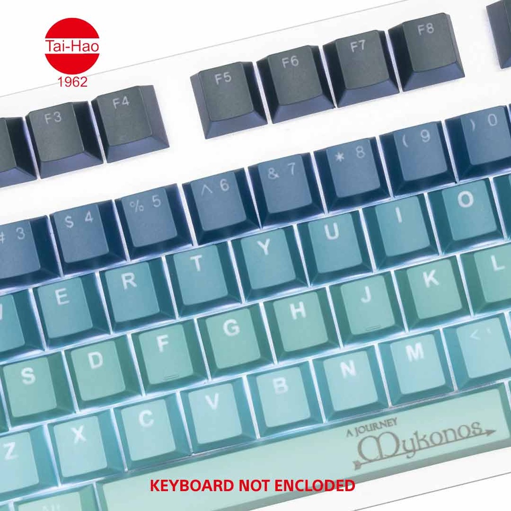 Tai-Hao 142-Keys PBT Double Shot Backlit Cubic-Keycap Set - Mykonos