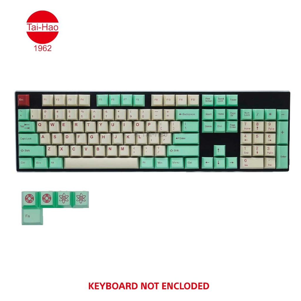Tai-Hao 109-Keys ABS Double Shot Cubic-Keycap Set - Mint/Beige