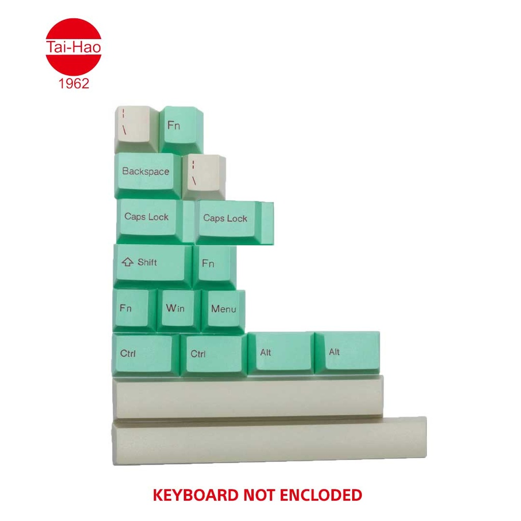 Tai-Hao 109-Keys ABS Double Shot Cubic-Keycap Set - Mint/Beige