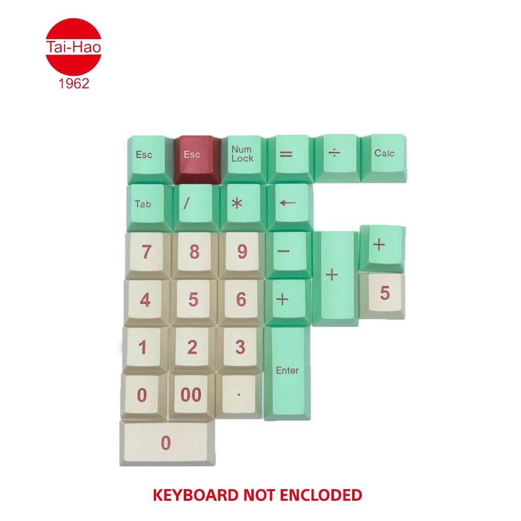 Tai-Hao 109-Keys ABS Double Shot Cubic-Keycap Set - Mint/Beige