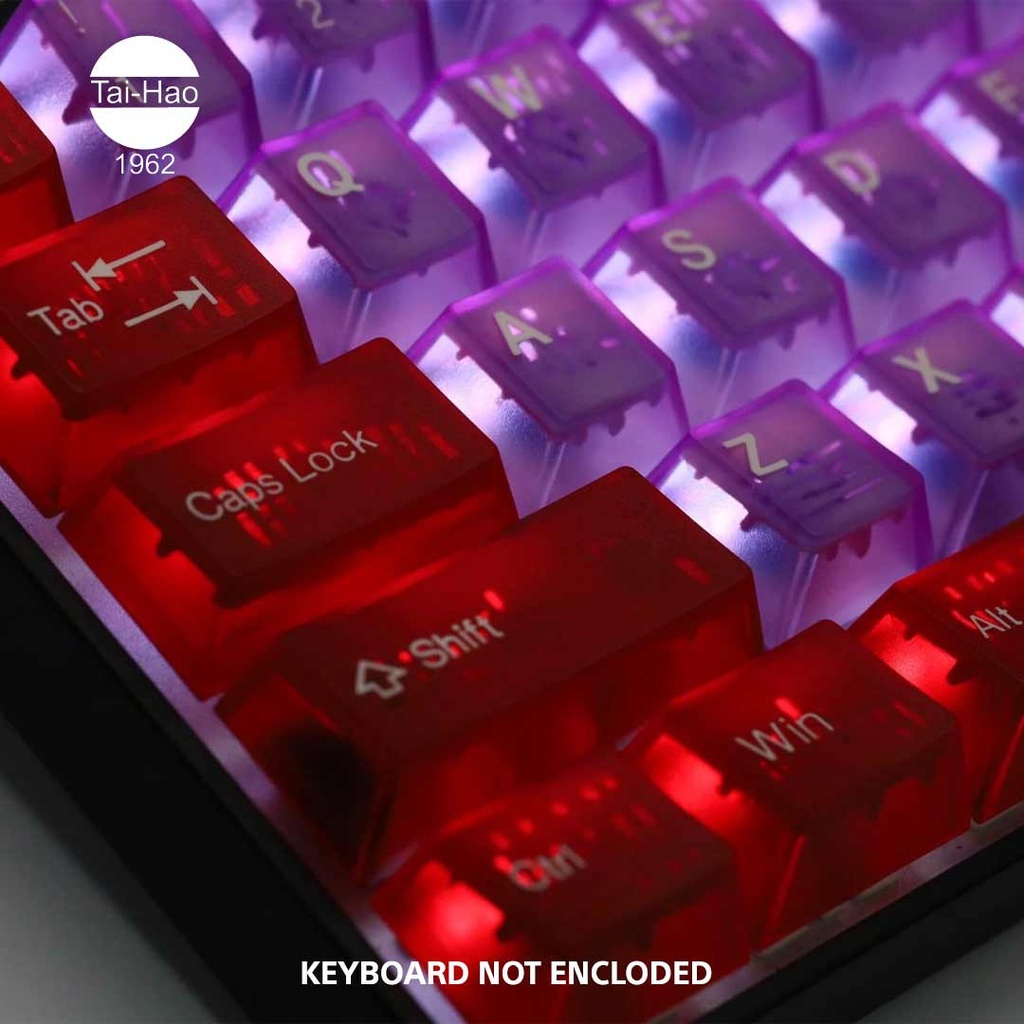 Tai-Hao 116-Keys ABS Double Shot Cubic-Keycap Set - Translucent Atomic Purple