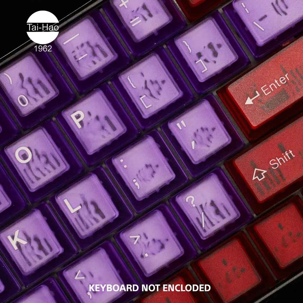 Tai-Hao 116-Keys ABS Double Shot Cubic-Keycap Set - Translucent Atomic Purple