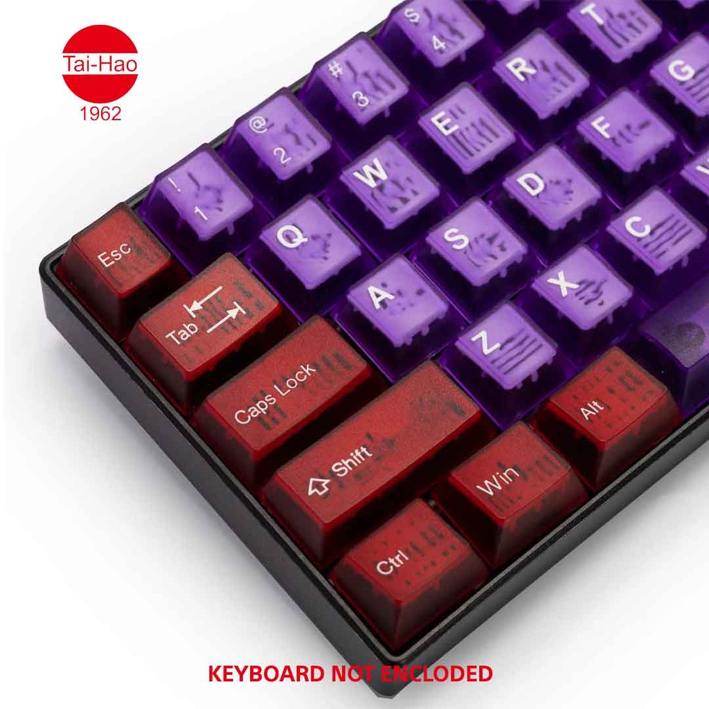 Tai-Hao 116-Keys ABS Double Shot Cubic-Keycap Set - Translucent Atomic Purple