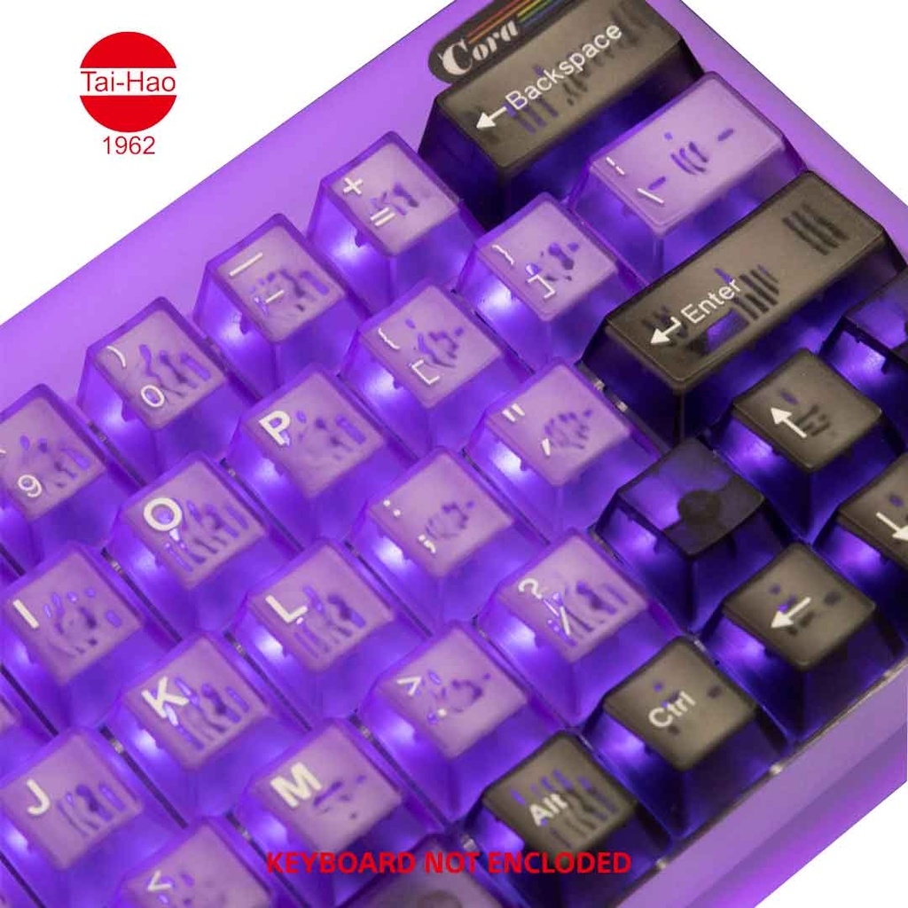 Tai-Hao 152-Keys ABS Double Shot Cubic-Keycap Set - Translucent Purple Boom