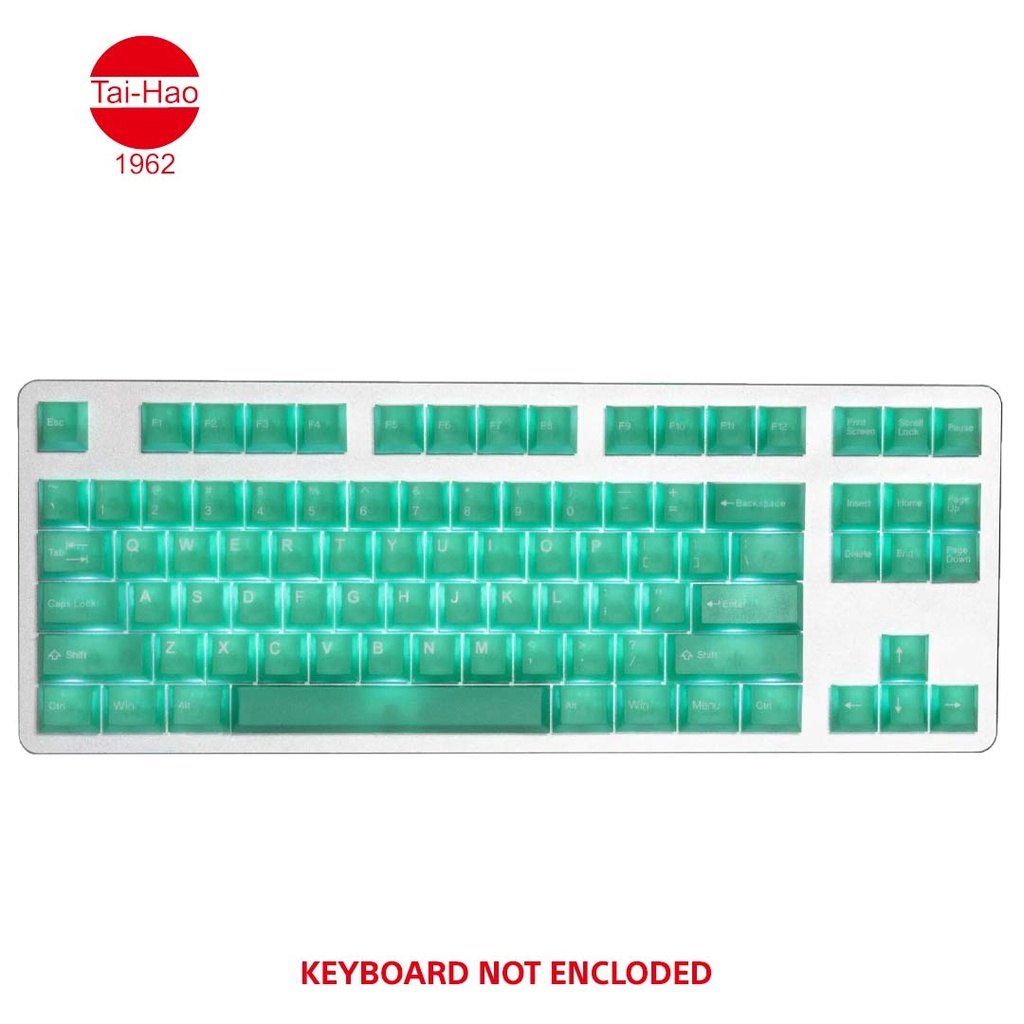 Tai-Hao 152-Keys ABS Double Shot Backlit Cubic-Keycap Set - Translucent The Haunted keycap - Jelly Jade