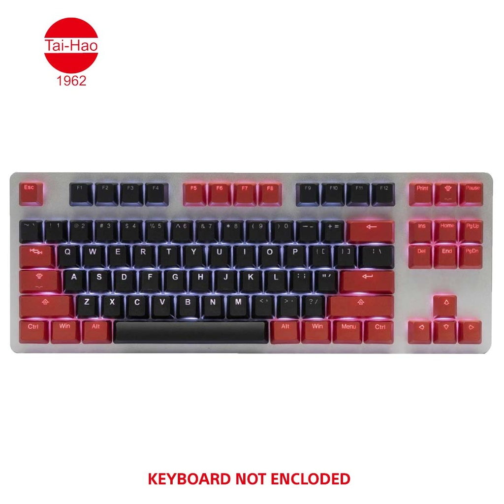 Tai-Hao 117-Keys PBT Double Shot Backlit-Keycap Set - Red/Black