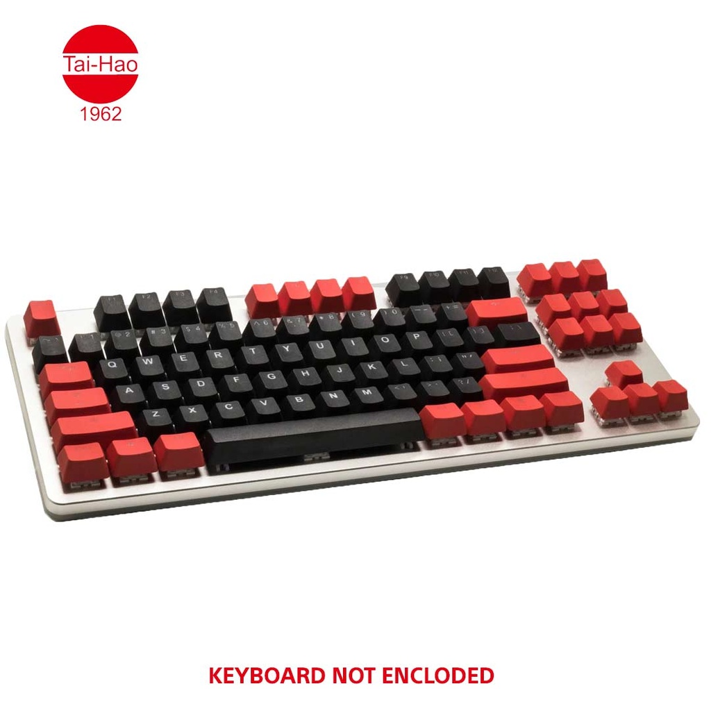 Tai-Hao 117-Keys PBT Double Shot Backlit-Keycap Set - Red/Black