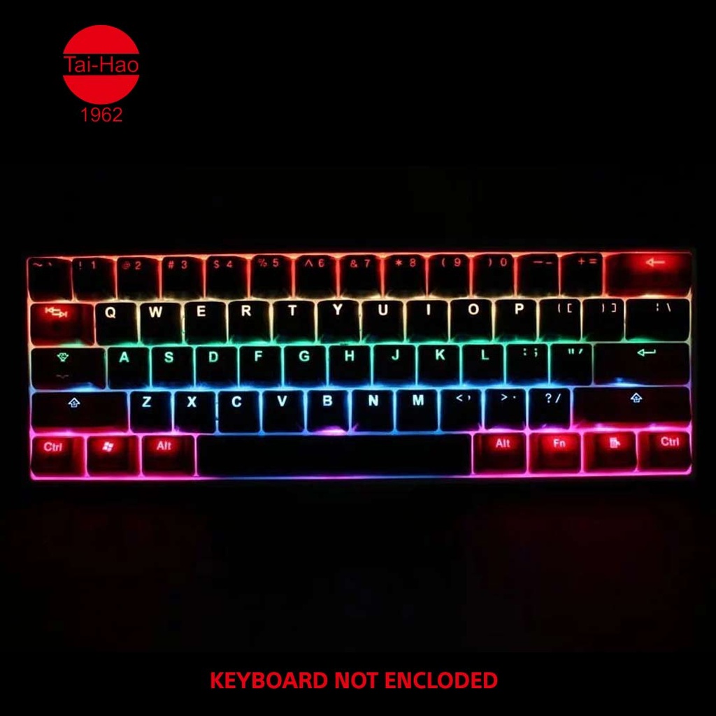 Tai-Hao 117-Keys PBT Double Shot Backlit-Keycap Set - Red/Black