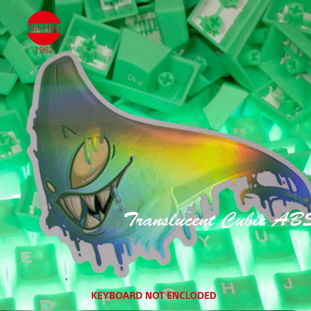 Tai-Hao 152-Keys ABS Double Shot Backlit Cubic-Keycap Set - Translucent The Haunted keycap - Slime Sprout