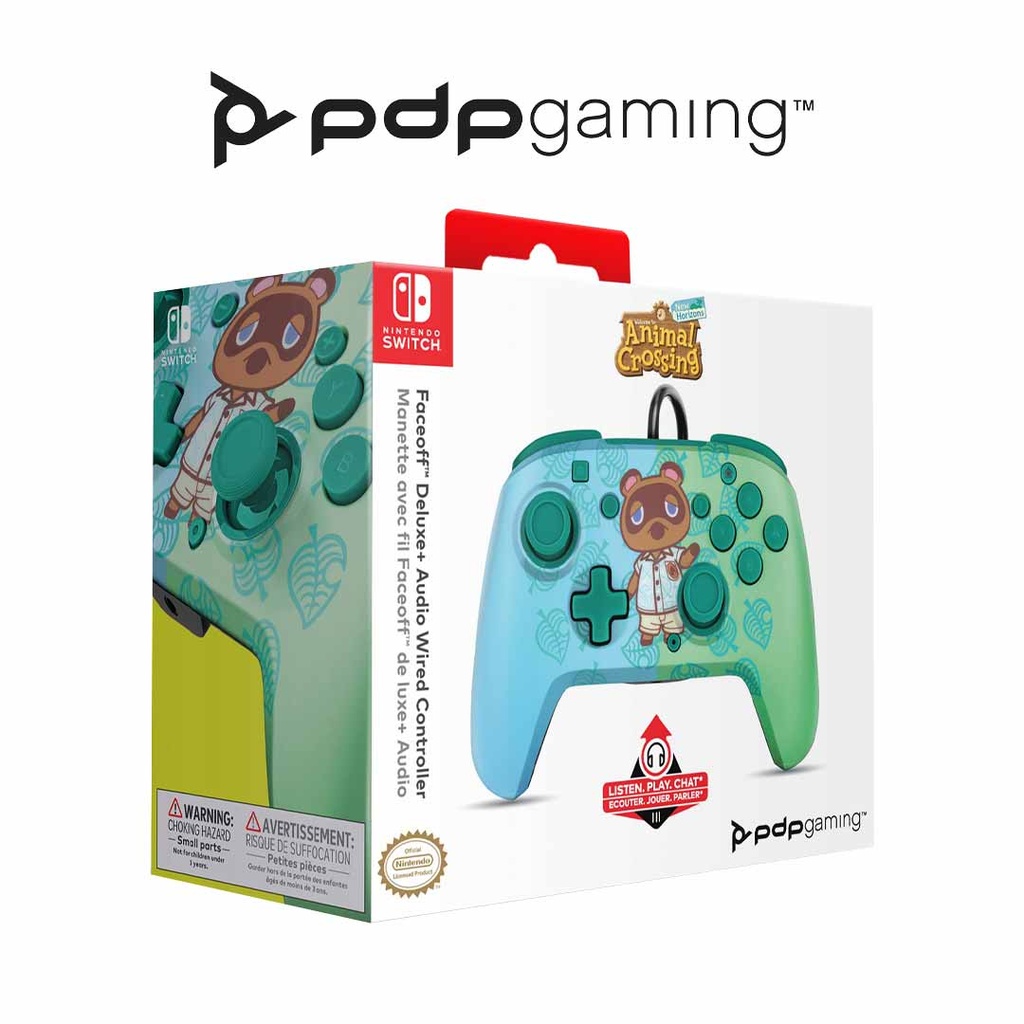 PDP NS  Faceoff  + Audio Wired Controller Animal Crossing New Horizon Tom Nook