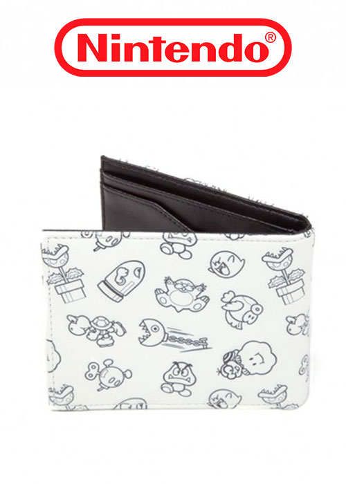 Nintendo - Allover print Bifold Wallet with Super Mario Patch