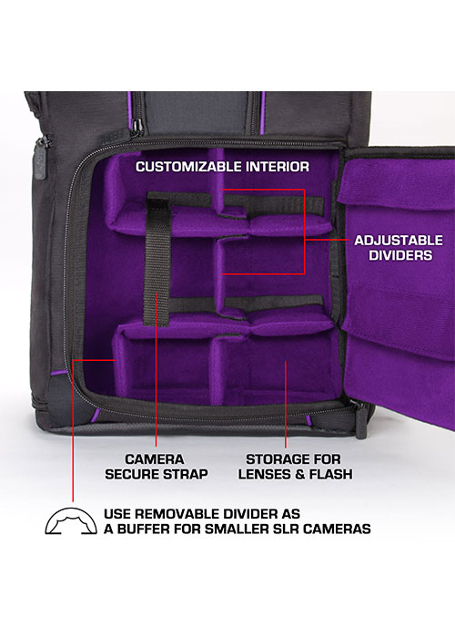 Digital Camera Backpack S17 - Dark Violet (USA GEAR)