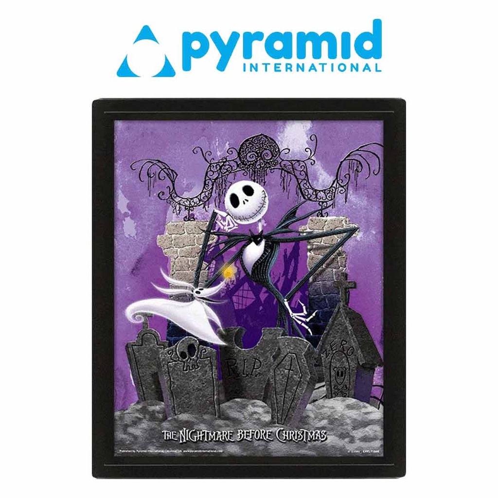 Pyramid - THE NIGHTMARE BEFORE CHRISTMAS - 3D Illusion Effect  (Wooden Framed)
