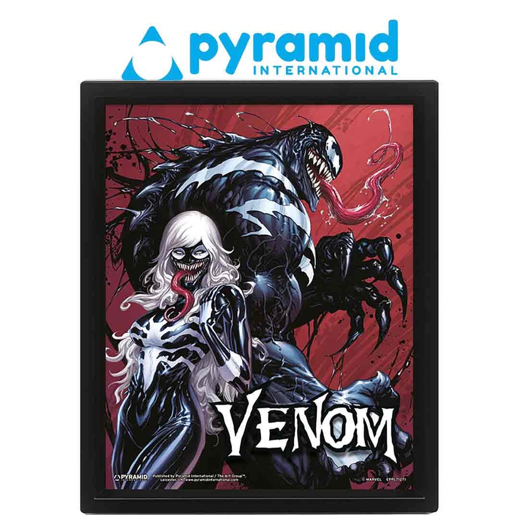 Pyramid - VENOM TEETH AND CLAWS - 3D Illusion Effect ( Wooden Framed)