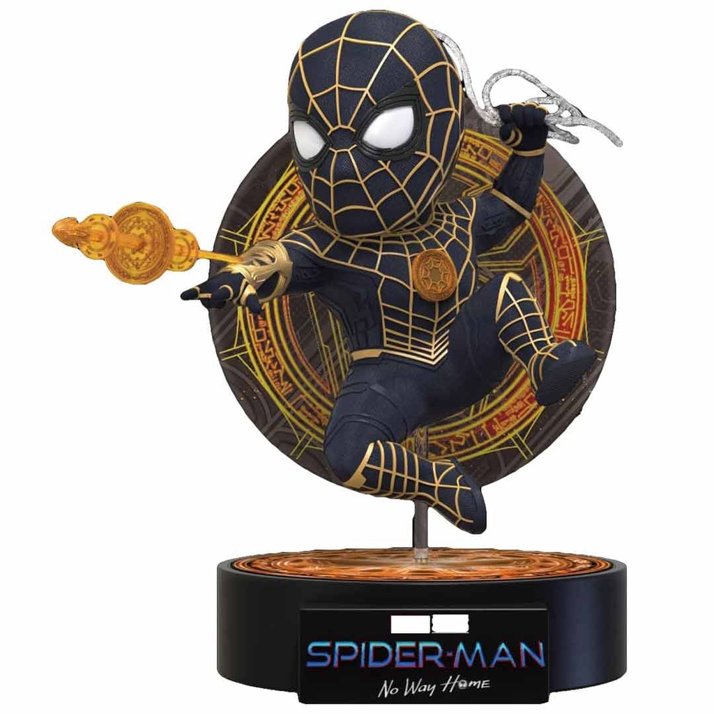 Beast Kingdom - Marvel Spider-Man No Way Home: Spiderman Black & Gold Suit Egg Attack Action Figure