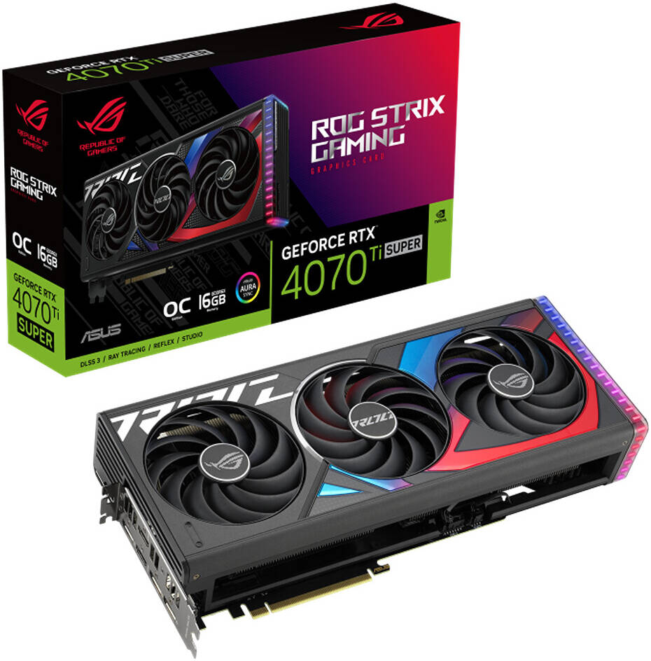RTX 4070 TI Super ASUS ROG STRIX 16GB Graphics Card - Black