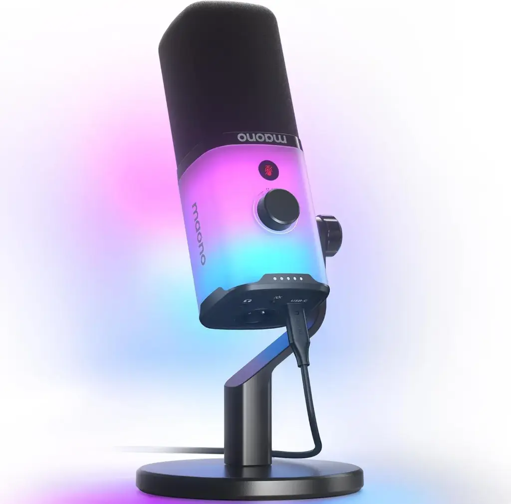 Maonocaster PD100X USB/XLR Dynamic Gaming RGB Microphone – Black