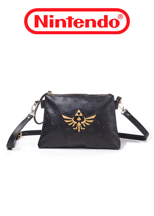 Zelda - AOP With Gold Print Hyrule Logo Ladies Shoulderbag