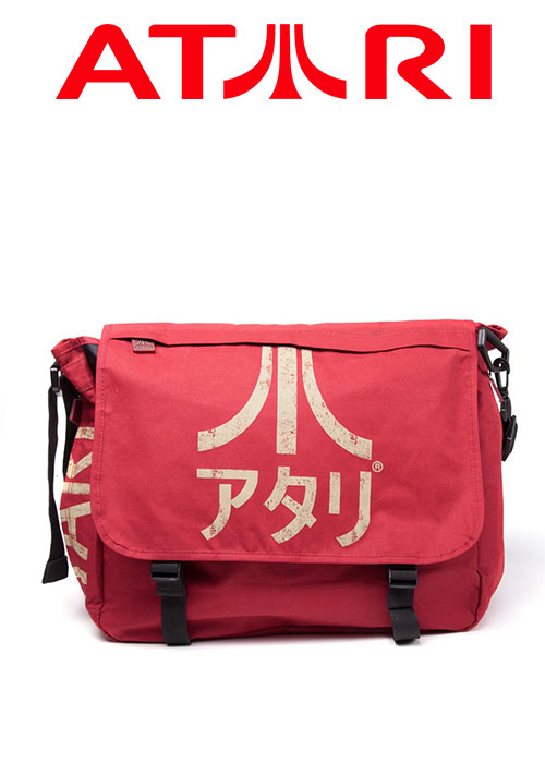 Atari - Dark Red Messenger Bag with Japanese Logo