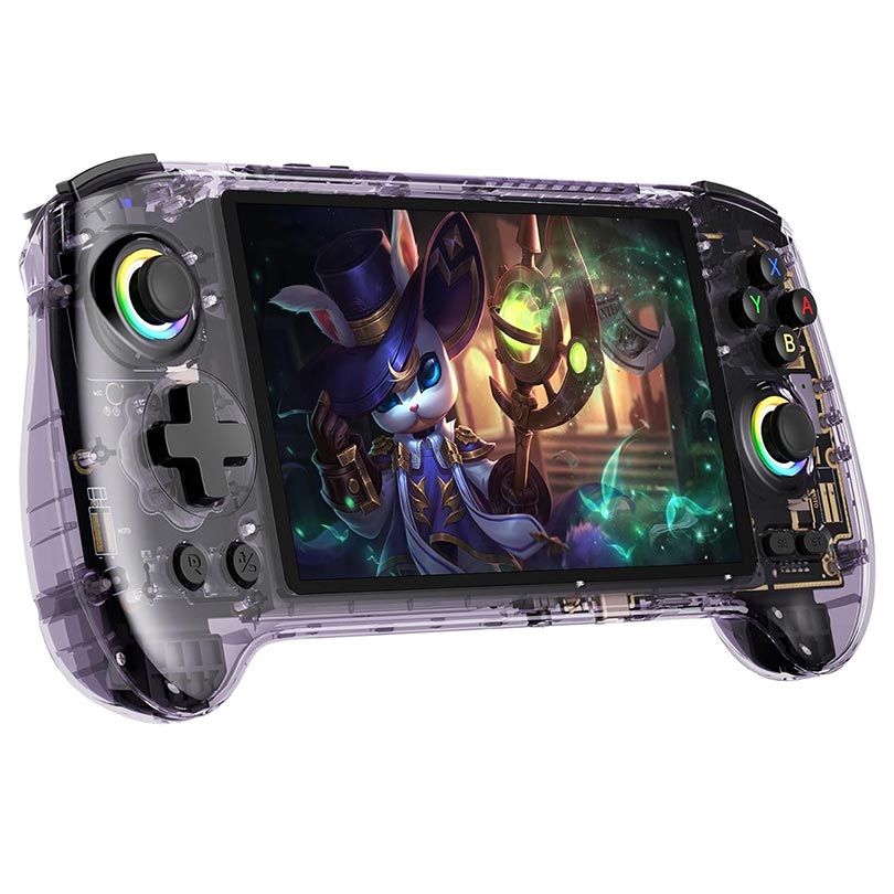 Anbernic Hand Held Console RG557 5.48"/12GB Ram/256GB Storage Android System Transparent Purple