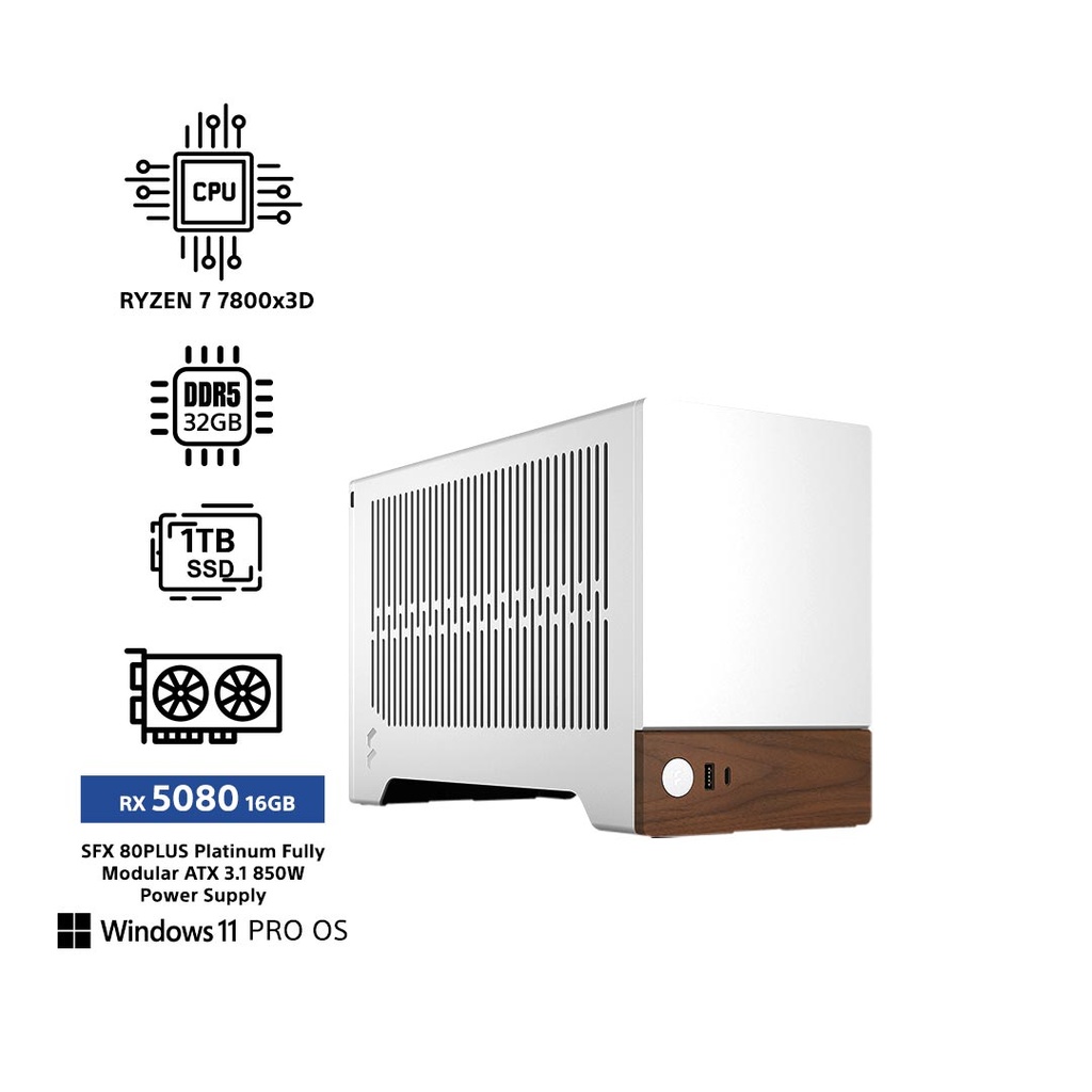 Fractal Design RTX 5080 EXOTIC EX3C-Ryzen 7 7800X3D/32GB DDR5/1TB SSD M.2/WIN 11 Gaming PC