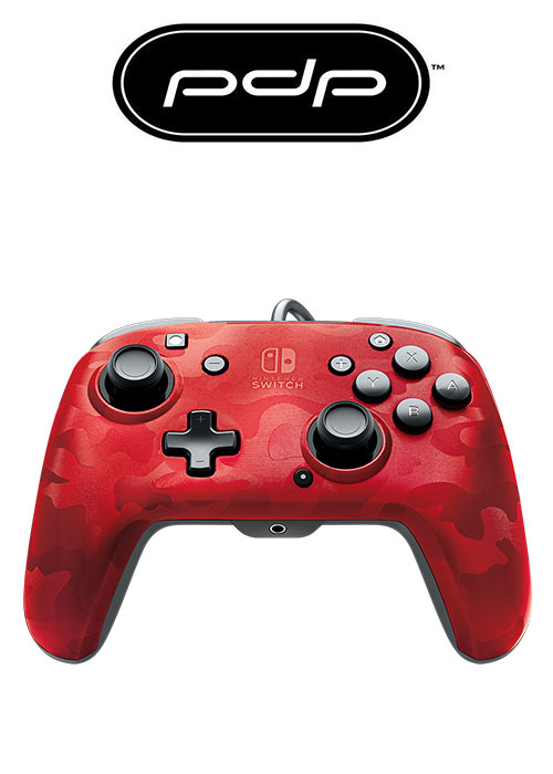 PDP Nintendo Switch Face-off Deluxe Controller + Audio (Camo Red)