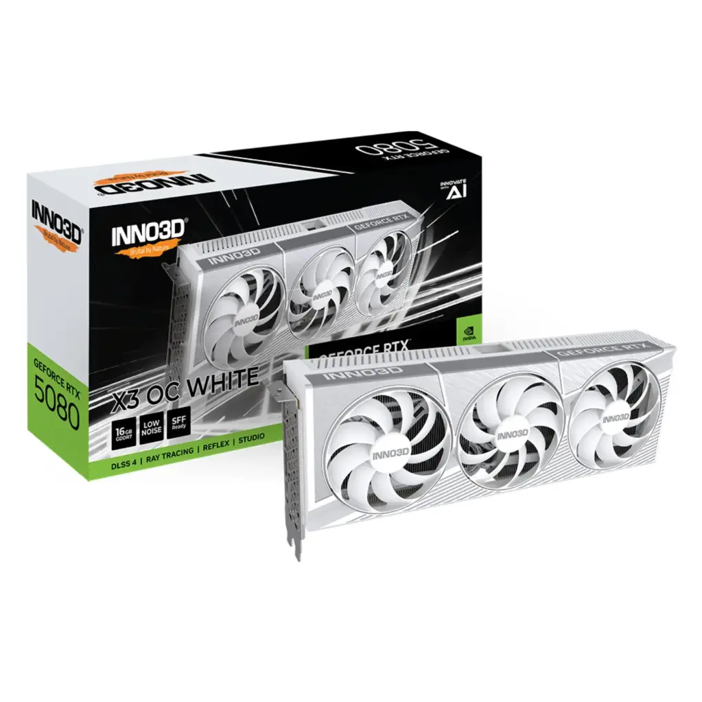 INNO3D X3 OC Nvidia GeForce RTX 5080 16GB GDDR7 Graphics Card - White
