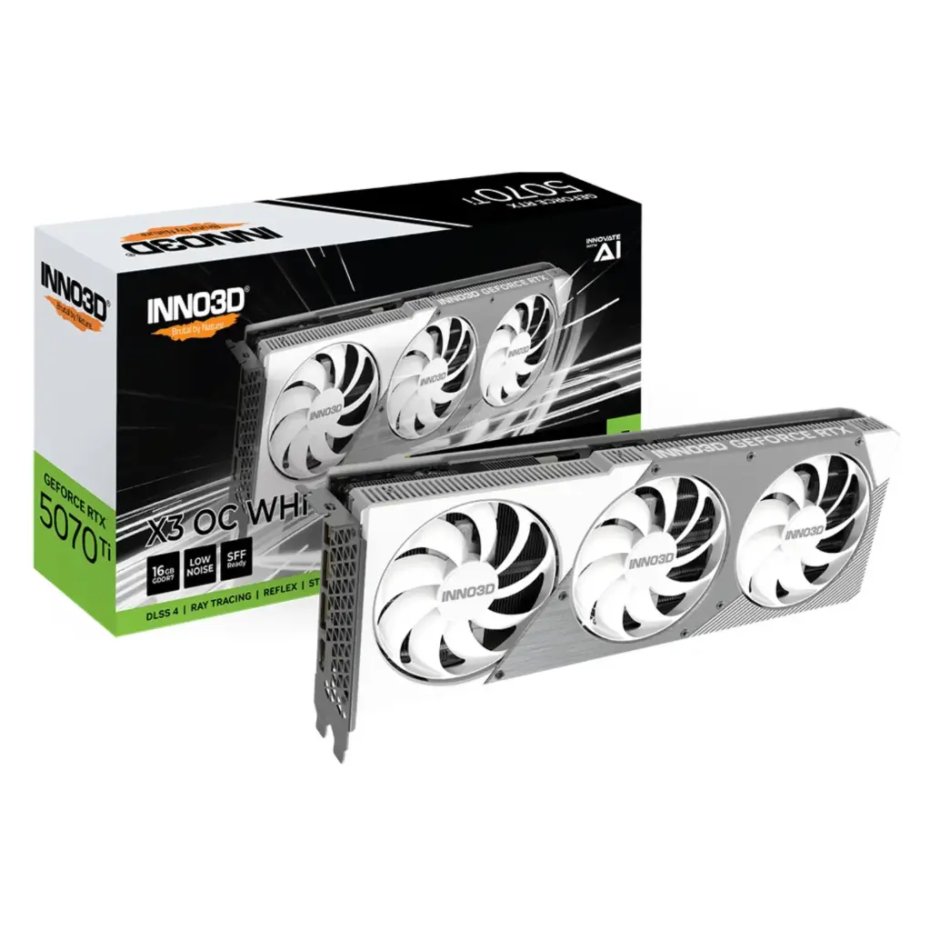 Nvidia INNO3D X3 GeForce RTX 5070 Ti OC WHITE 16GB GDDR7 Graphics Card