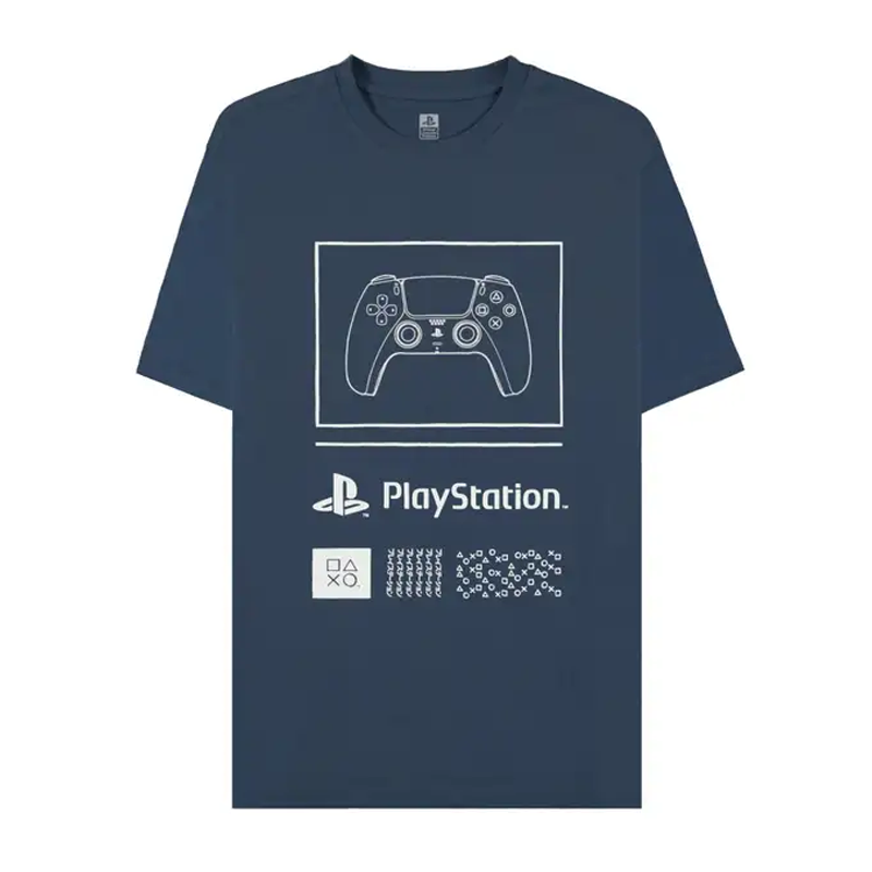 Difuzed PlayStation Controller Navy Men's Short Sleeved T-shirt - S
