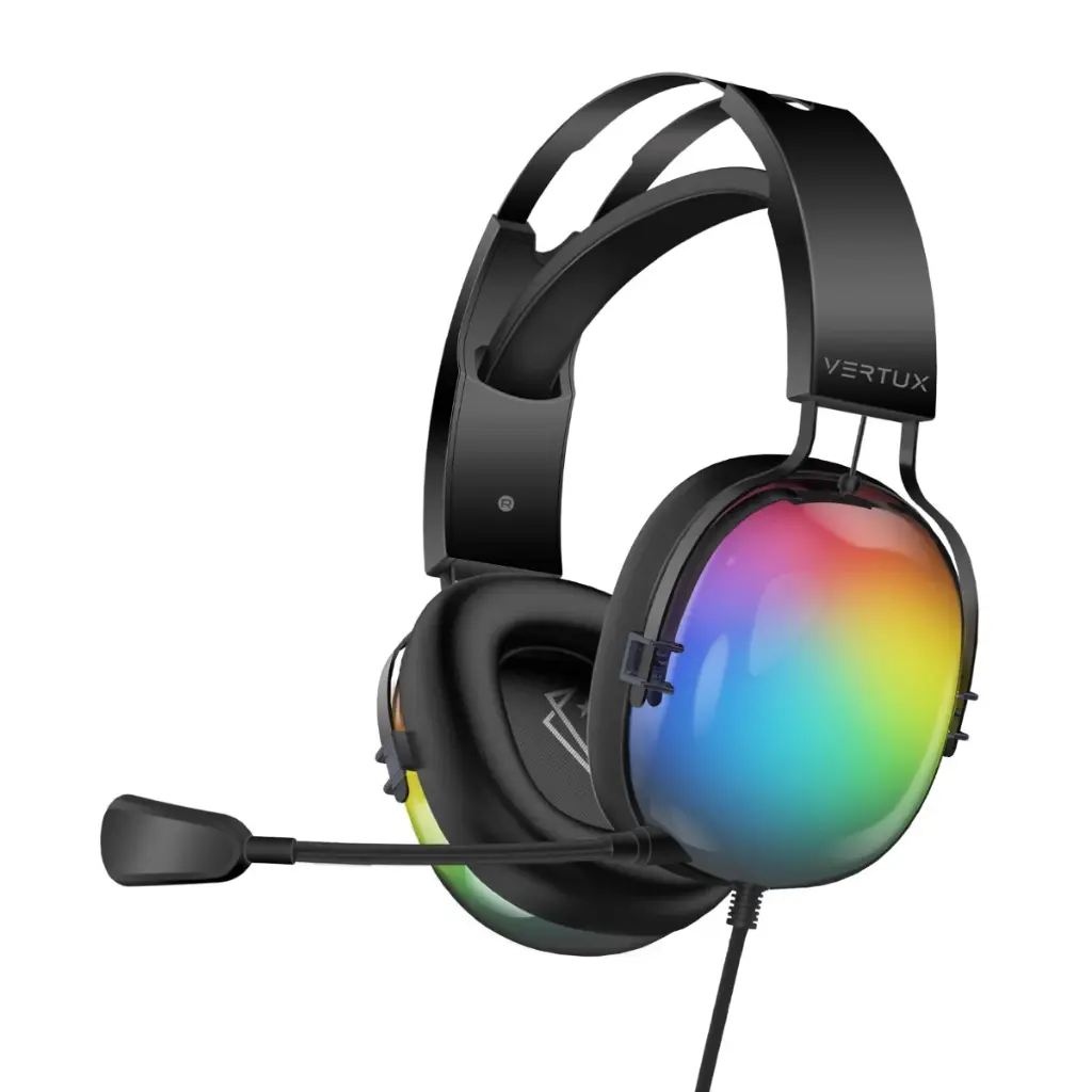 Vertux 7.1 Stereo Sound Gaming Headphone With Microphone Black