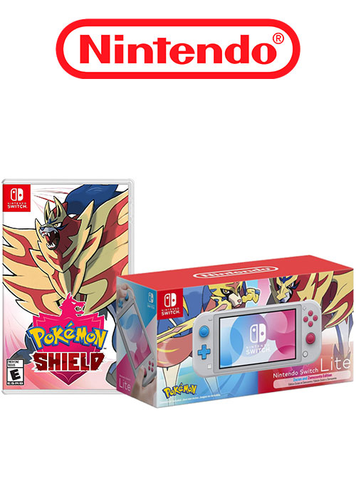 NS Console Lite Limited Edition Zacian and Zamazenta - Limited Edition + Pokemon Shield NTSC