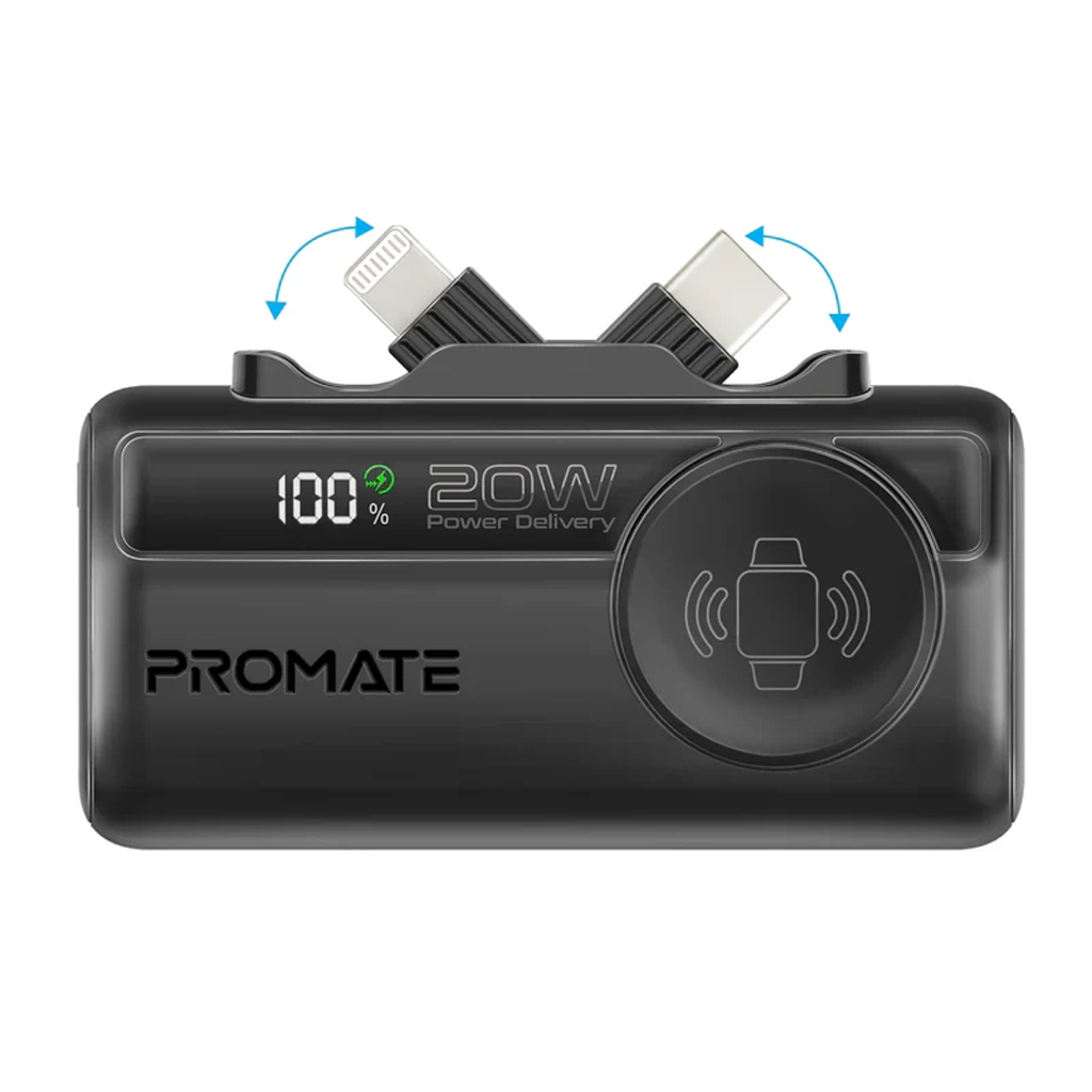 Promate 5000Mah Ultra-Compact Fast Charging Power Bank