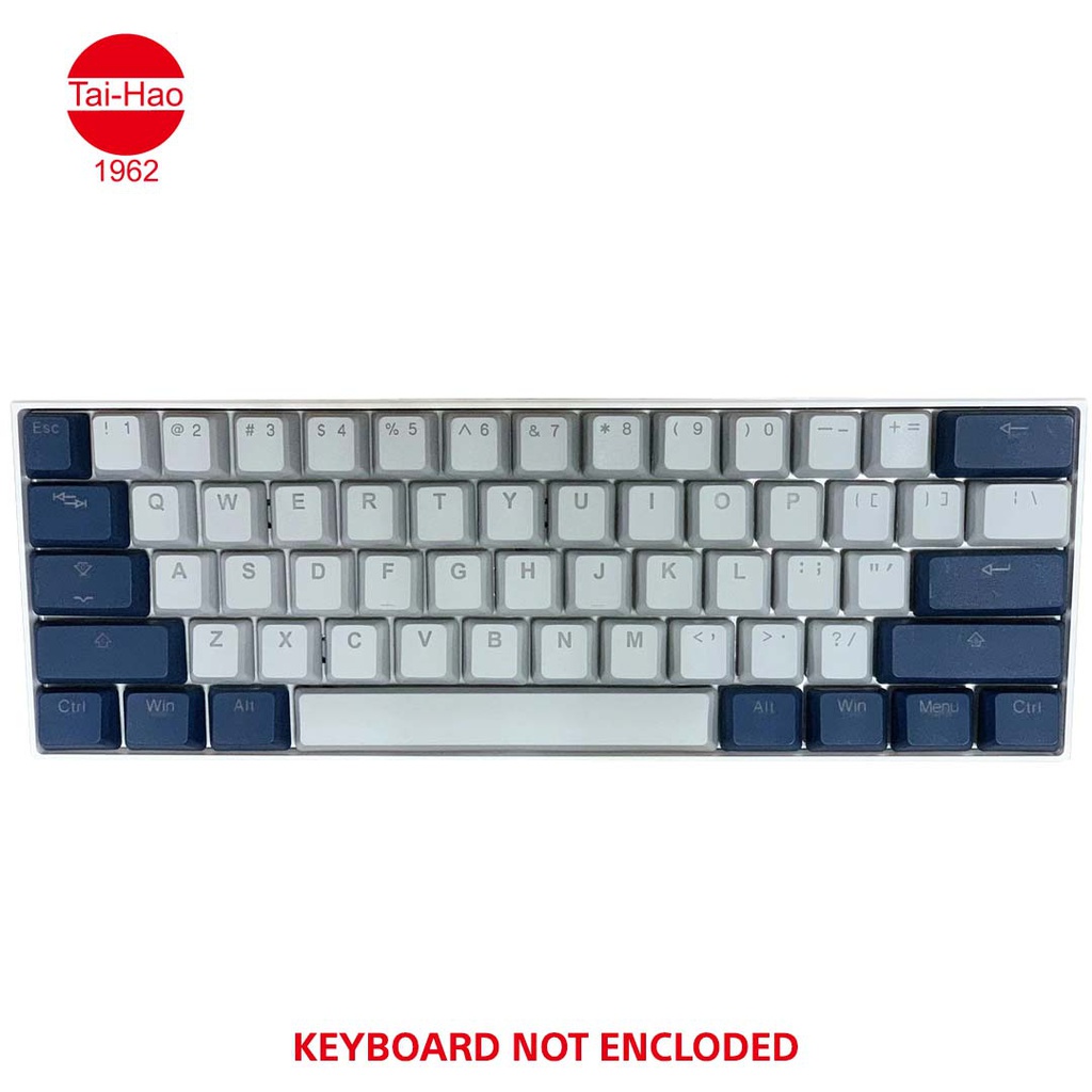 Tai-Hao 132-Keys PBT Double Shot Backlit-Keycap Set - Cool Gray / Navy