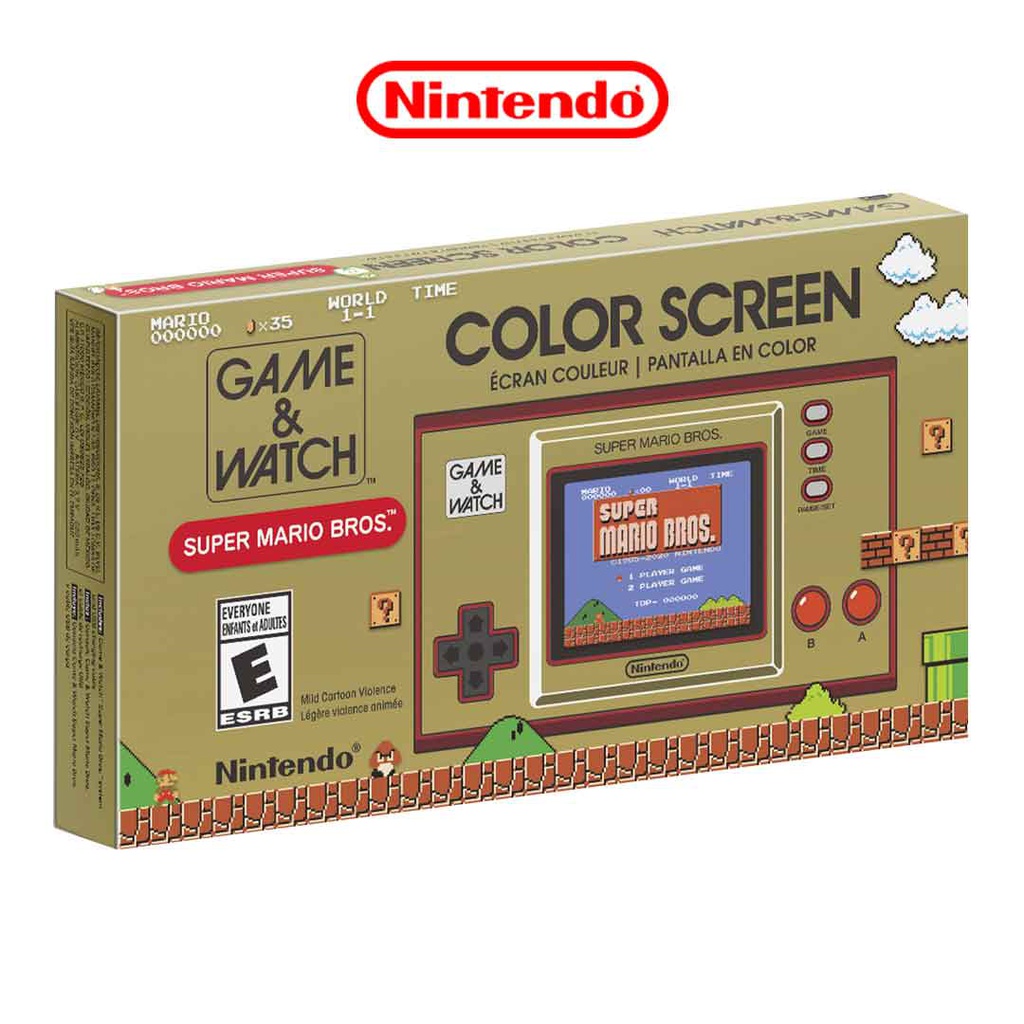 Nintendo Game & Watch Super Mario Bros + AC Adapter