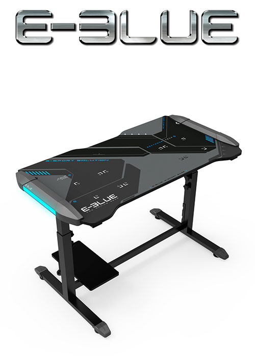 E-Blue EGT574 HEIGHT-ADJUSTABLE & GLOWING GAMING DESK (FOC)