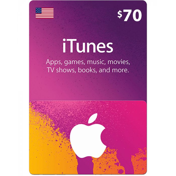iTunes gift card $70 US Account [Digital Code]
